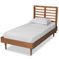 Delia Twin Size Platform Bed - Mid-Century Modern Walnut Brown Wood, Stylish and Durable Bedroom Furniture