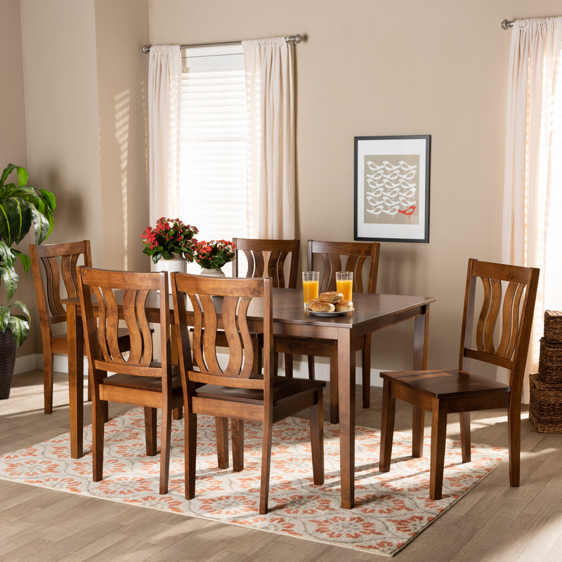 Zamira Dining Set Modern Contemporary Transitional Dark Brown Finished Wood 7-Piece