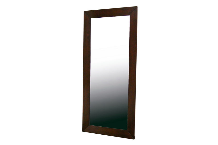 Doniea Modern Rectangle Mirror with Dark Brown Wood Frame Stylish Wall Decor for Home and Office