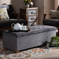 Roanoke Ottoman Modern and Contemporary Grey Velvet Fabric Upholstered Grid-Tufted Storage Bench