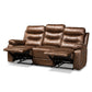 Beasley Reclining Sofa - Modern 3-Seater in Distressed Brown Faux Leather for Stylish Comfort and Relaxation