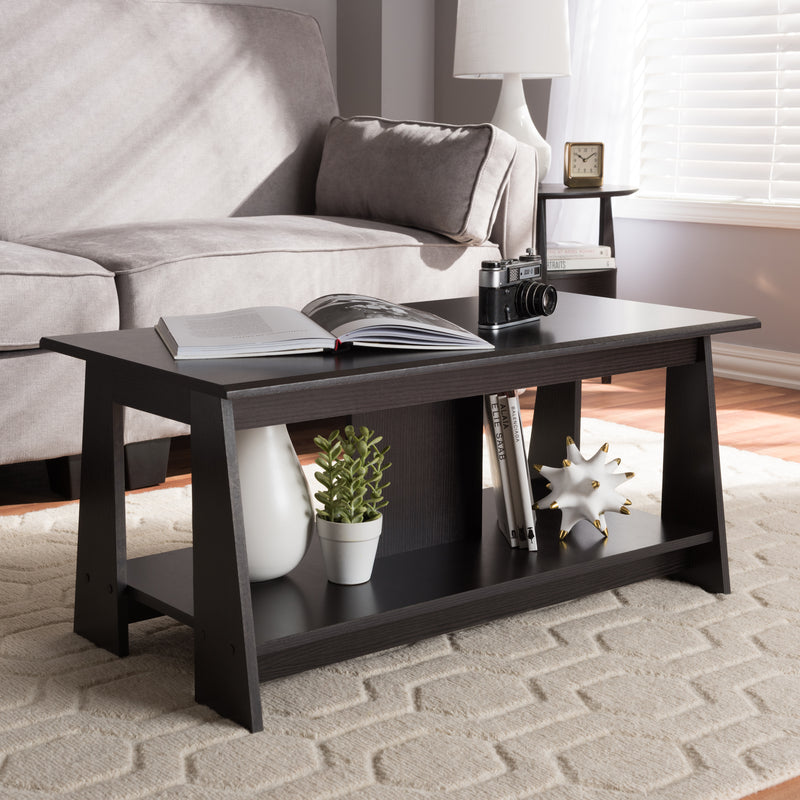 Fionan Coffee Table - Modern Wenge Brown Design for Living Room Decor