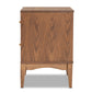 Landis Mid-Century Modern Nightstand Ash Walnut Finished Wood with 2 Drawers for Stylish Bedroom Storage