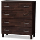 Maison Storage Chest Modern and Contemporary Oak Brown Finish Wood 4-Drawer