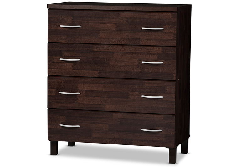 Maison Storage Chest Modern and Contemporary Oak Brown Finish Wood 4-Drawer