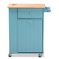 Liona Kitchen Storage Cart Modern Sky Blue Finished Wood with Ample Storage Space and Versatile Design for Your Home