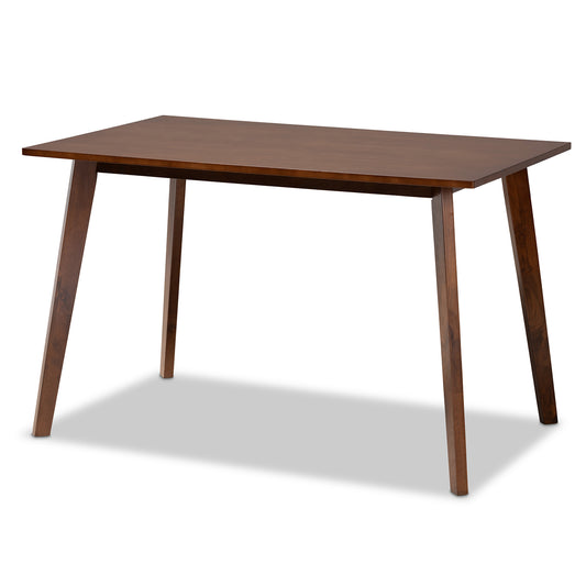 Britte Mid-Century Modern Dining Table - Rectangular Wood Design in Walnut Brown Finish