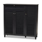 Coolidge Shoe Storage Cabinet Modern and Contemporary Dark Grey Finished 11-Shelf Wood with Drawer