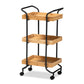 Baxter Mobile Kitchen Cart Modern 3-Tier Design with Oak Brown Wood and Black Metal Frame