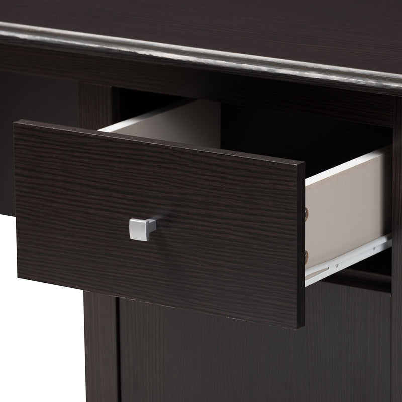 Belora Modern Wenge Brown Desk - Contemporary Home Office Furniture with Sleek Design and Ample Workspace