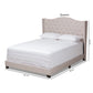 Alesha Bed - Modern and Contemporary Beige Fabric Upholstered