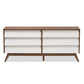 Hildon Mid-Century Modern 6-Drawer Storage Dresser in White and Walnut for Stylish Bedroom Organization