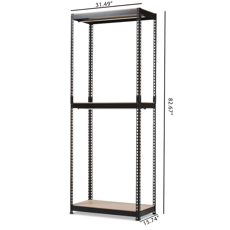 Gavin Black Metal 3-Shelf Closet Organizer for Efficient Storage and Organization