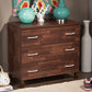 Maison Storage Chest Modern and Contemporary Oak Brown Finish Wood 3-Drawer