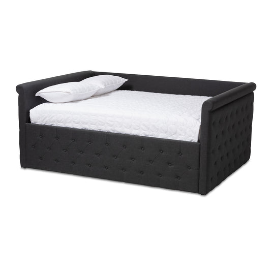 Amaya Daybed - Modern and Contemporary Dark Grey Fabric Upholstered