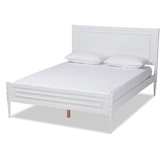 Daniella Full Size Platform Bed in Modern White Finished Wood for Stylish Bedroom Decor