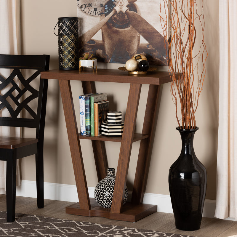 Boone Console Table Modern and Contemporary Espresso Brown Finished Wood