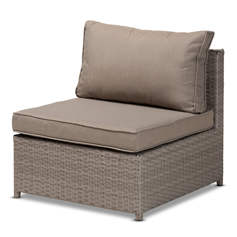 Haina 6-Piece Patio Set Modern Grey Fabric Upholstered Seating with Grey Finished Synthetic Rattan for Outdoor Living Spaces