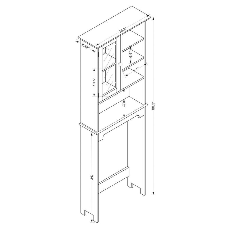 Campbell Bathroom Storage Cabinet Modern White Finished Wood Over the Toilet Organizer for Space-Saving Solutions