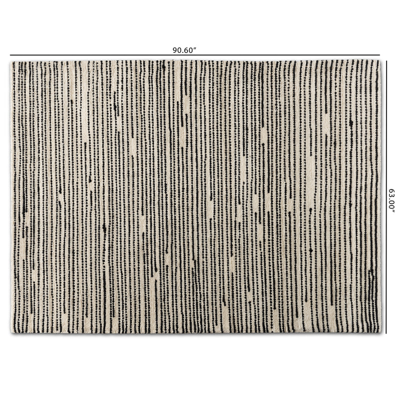 Amorica Area Rug - Modern Handwoven Wool in Black and Ivory for Stylish Home Décor