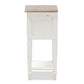 Dauphine Nightstand in Provincial Style with Weathered Oak and White Wash Finish