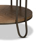 Kellyn End Table Vintage Rustic Industrial Design with Oak Brown Wood and Black Metal, Featuring 1 Storage Drawer