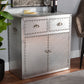 Serge Accent Storage Cabinet French Industrial Silver Metal 2-Door Design for Stylish Organization and Home Decor