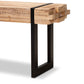 Henson Rustic Industrial Bench Natural Brown Wood with Black Metal Accents for Stylish Home Decor and Seating Solutions