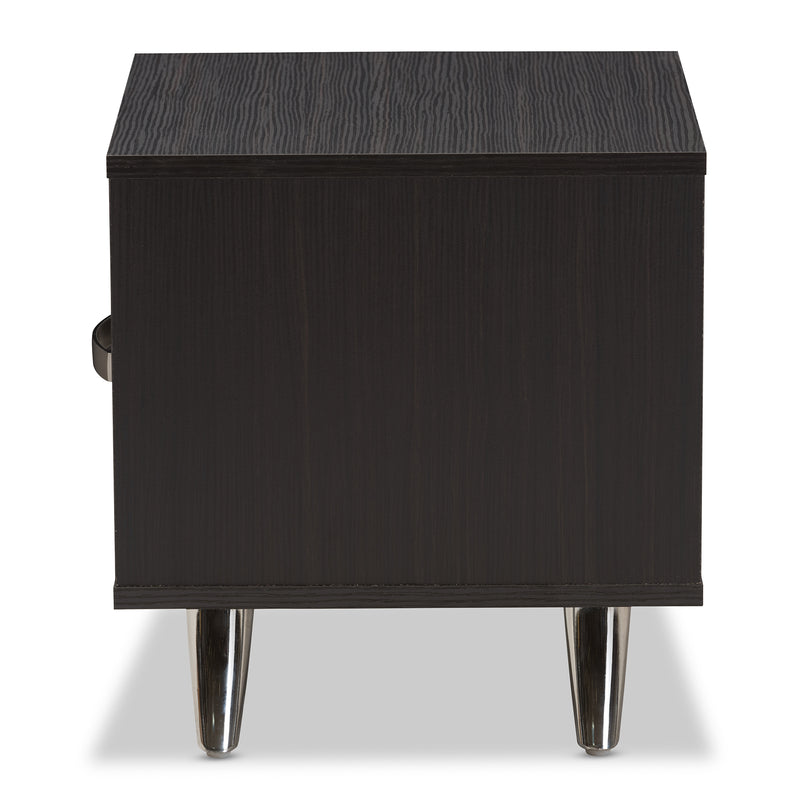 Warwick End Table - Modern Espresso Brown Finished Wood Accent Table for Living Room or Bedroom