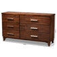 Ella Modern 6-Drawer Dresser in Warm Oak Brown Finish, Stylish Storage Solution for Your Bedroom