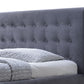 Margaret Queen Platform Bed Modern Contemporary Grey Velvet Button-Tufted Design for Stylish Bedroom Decor