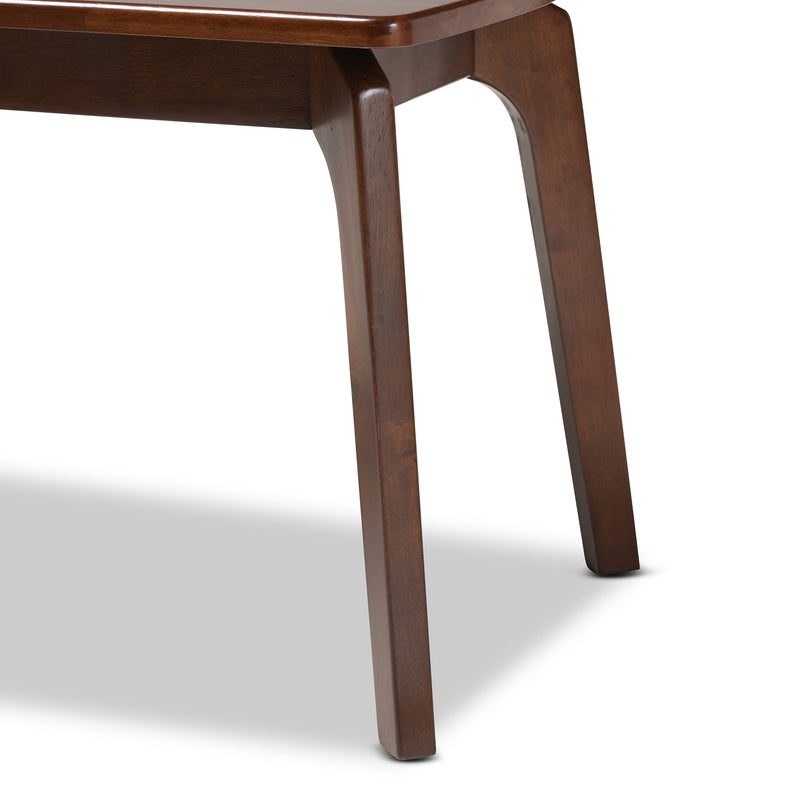 Linden Dining Bench Modern Dark Brown Finished Wood Seating for Dining Rooms and Entryways