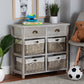 Vella Storage Unit Modern Grey Finished Wood 2-Drawer Unit with Baskets for Organized Living