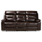 Byron Reclining Sofa Modern Dark Brown Faux Leather Upholstered 3-Seater Couch for Living Room Comfort and Style