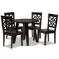 Rava Dining Set Modern and Contemporary Dark Brown Finished Wood 5-Piece