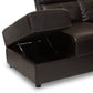 Roland Sectional Sofa Modern Dark Brown Faux Leather 2-Piece Design with Recliner and Storage Chaise for Comfort and Style