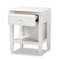 Naomi Nightstand Classic White Finished Wood 1-Drawer Bedroom Furniture for Stylish Storage and Organization