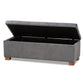 Roanoke Ottoman Modern and Contemporary Grey Velvet Fabric Upholstered Grid-Tufted Storage Bench