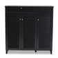 Coolidge Shoe Storage Cabinet Modern and Contemporary Dark Grey Finished 11-Shelf Wood with Drawer