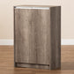 Langston Shoe Cabinet - Modern Weathered Oak 2-Door Storage Solution for Shoes and Accessories