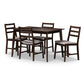 Nadine Dining Set Modern 5-Piece Collection with Walnut Finish and Light Grey Fabric Upholstery