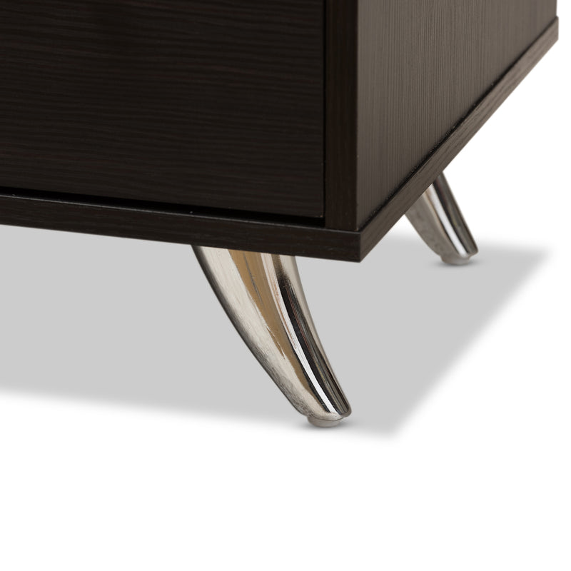 Warwick End Table - Modern Espresso Brown Finished Wood Accent Table for Living Room or Bedroom