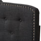 Lucy Headboard - Modern and Contemporary Dark Grey Fabric