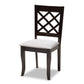 Verner Dining Set Modern Contemporary Grey Fabric Upholstered Espresso Brown Finished 5-Piece Wood