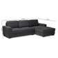 Nevin Sectional Sofa Modern and Contemporary Dark Grey Fabric Upholstered with Right Facing Chaise