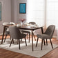 Cody Dining Set Mid-Century Modern Dark Grey Fabric Upholstered Walnut Finished Wood 5-Piece