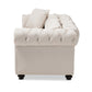 Alaise Sofa Modern Classic Beige Linen Tufted Scroll Arm Chesterfield