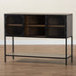 Cardea Modern Industrial Sideboard Walnut Brown Wood and Black Metal 2-Door Storage Cabinet for Living or Dining Room