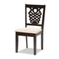 Gervais 5-Piece Dining Set Modern Sand Fabric Upholstered Chairs with Dark Brown Finished Wood Table