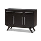 Ashfield Sideboard Mid-Century Modern Espresso Brown Wood 3-Drawer Storage Cabinet for Living or Dining Room